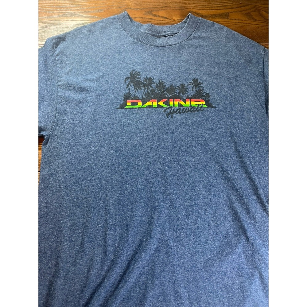 Vintage 90s Dakine Hawaii T Shirt Mens Large Made USA Blue Rasta Surf Skate Tee